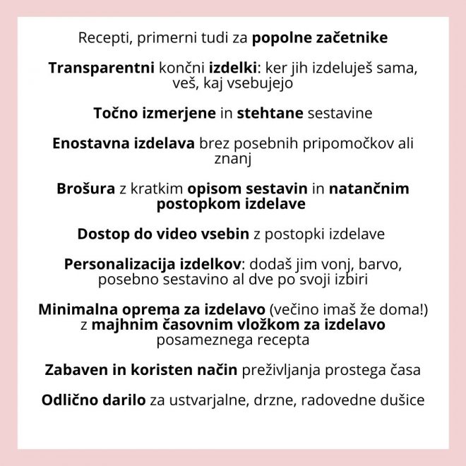 domača kozmetika, ustvarjalni paketki